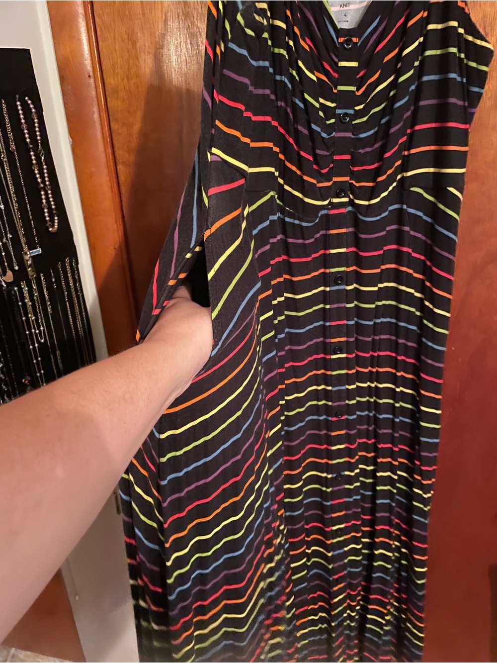 Black Rainbow-Striped dress - Picture 3 of 4